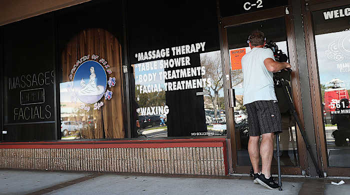 The front of the Orchids of Asia day spa, which has been shut down.